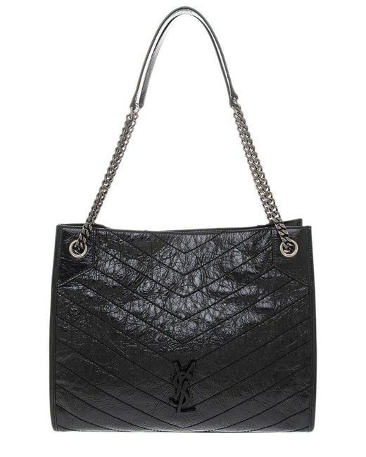 Saint Laurent Black Niki Medium Leather Tote