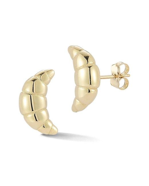 Ember Fine Jewelry Metallic 14K Croissant Stud Earrings