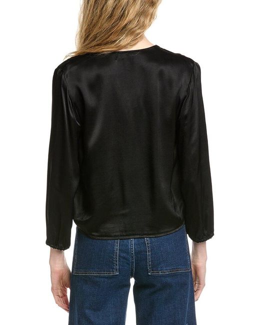 Michael Stars Black Vita Surplice Top
