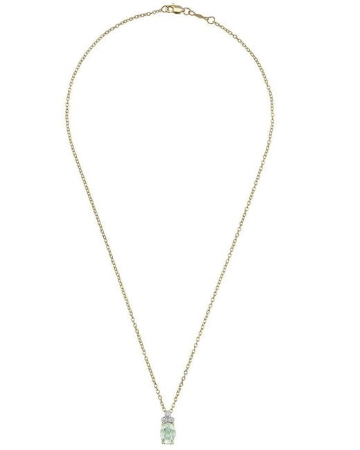 Reiss Metallic 14k 1.15 Ct. Tw. Diamond & Green Amethyst Necklace