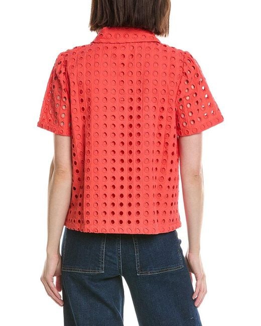 Cece Collared Button Down Swing Top