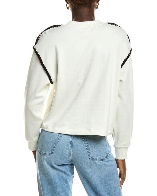Rag & Bone Blue Terry Blanket Stitch Sweatshirt