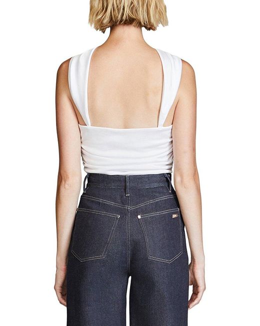 Et Ochs Blue Joss Ruched Crop Top