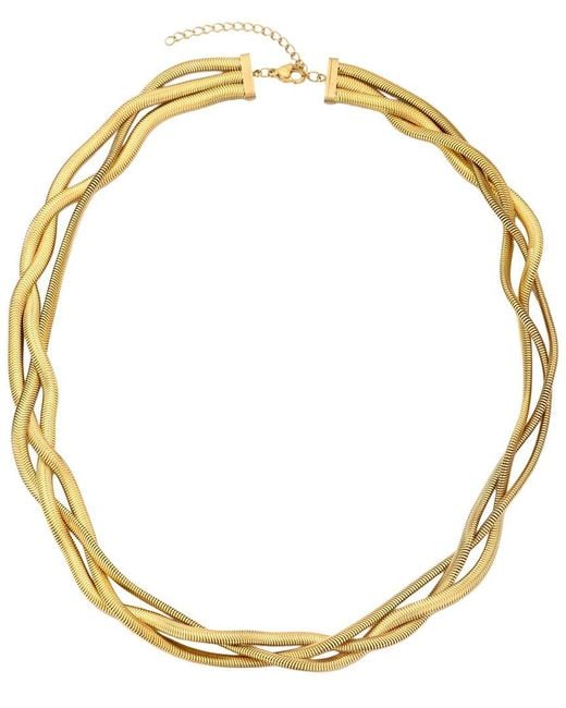 Adornia Metallic 18K Plated Stainless Steel Braided Chain Necklace