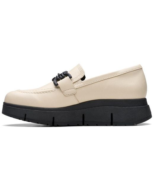 Clarks White Loriini Izzy Leather Loafer