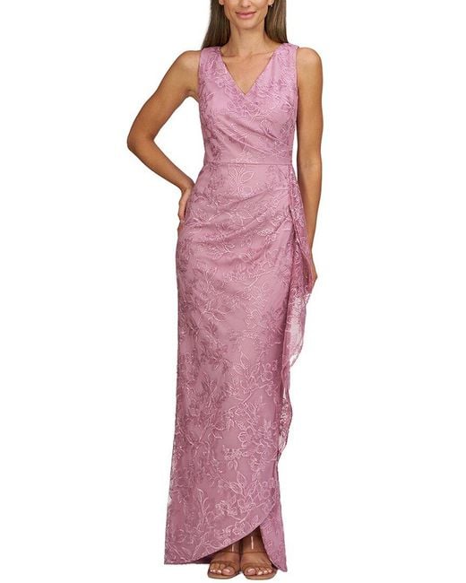 JS Collections Purple Blakely Column Gown