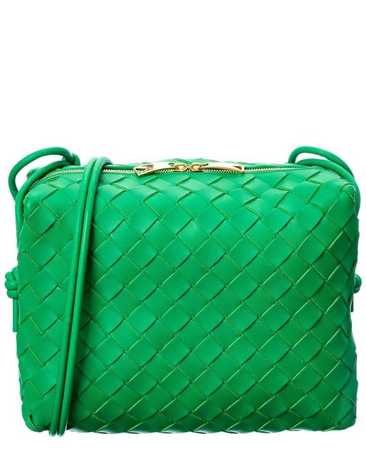 Bottega Veneta Loop Small Intrecciato Leather Shoulder Bag in Green ...