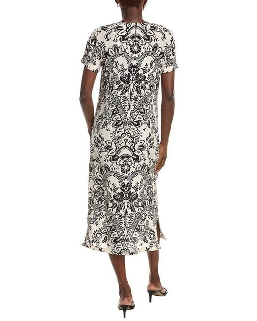 Max Mara White Weekend Vela Silk Midi Dress