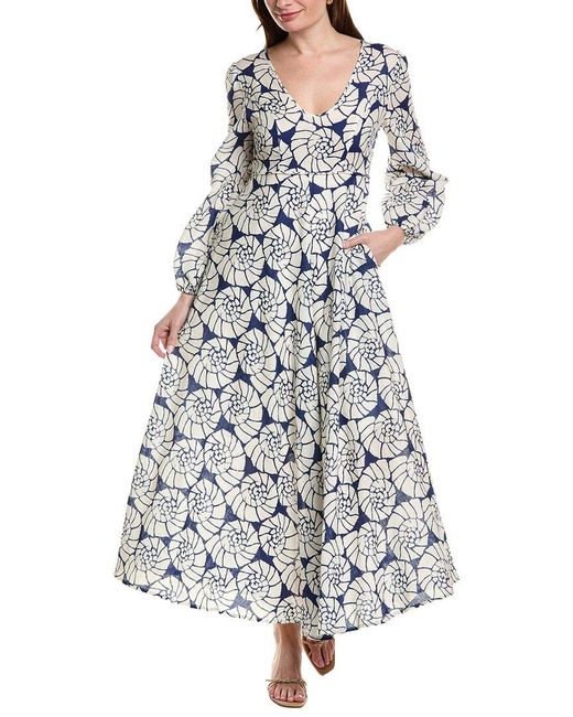 tyler boe White Charlie Linen-Blend Maxi Dress