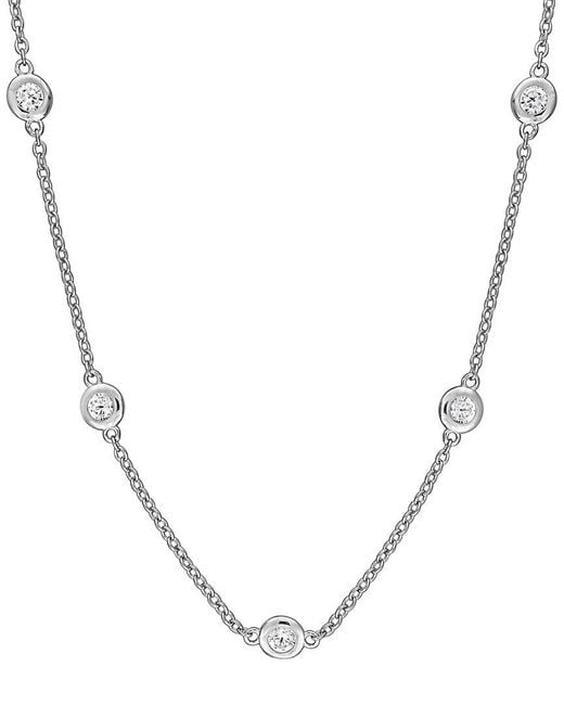 Rina Limor Metallic 1.05 Ct. Tw. Lab-Grown Sapphire Station Necklace