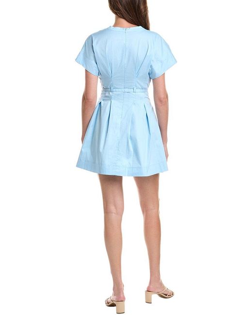 Marion Blue Solid Mini Dress