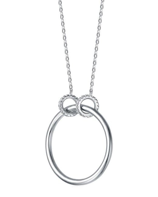 Genevive Jewelry Metallic Silver Pendant Necklace