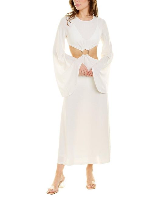 SONYA White Majestic Knit Maxi Dress