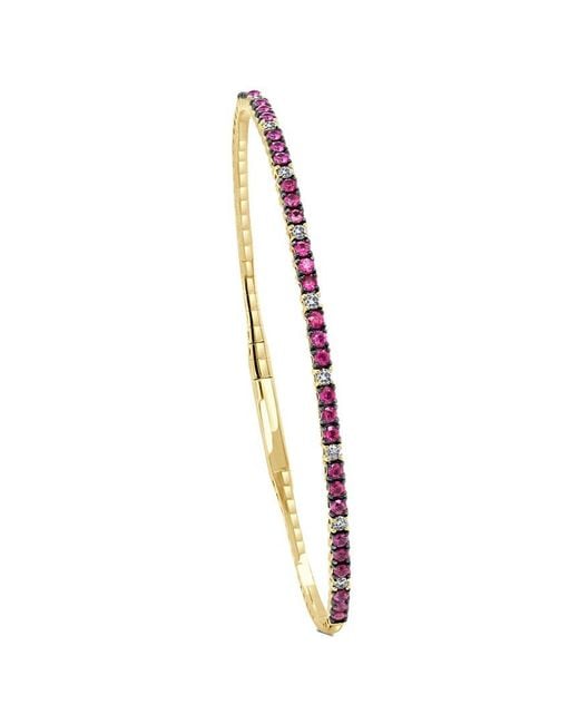 Sabrina Designs White 14k 0.99 Ct. Tw. Diamond & Ruby Stackable Bangle Bracelet