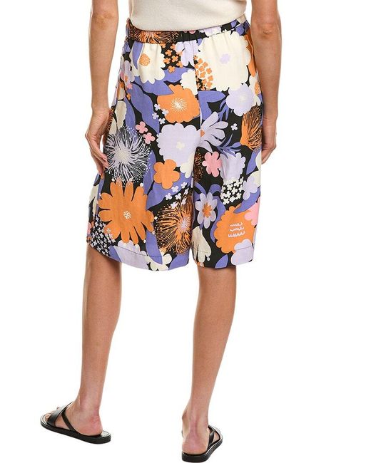 Marimekko Blue Kasvisto Suvikimppu Linen-Blend Short