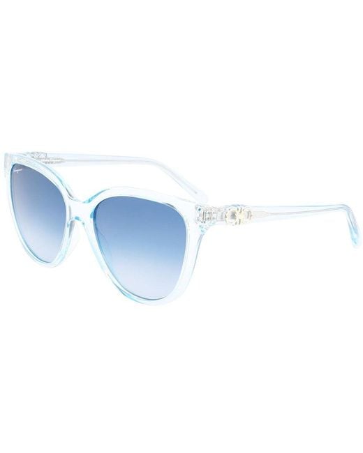 Ferragamo Blue Gancini 56Mm Sunglasses