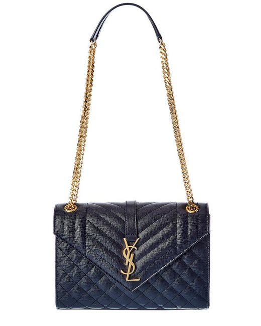 Saint Laurent Envelope Medium Leather Shoulder Bag in Blue Lyst UK