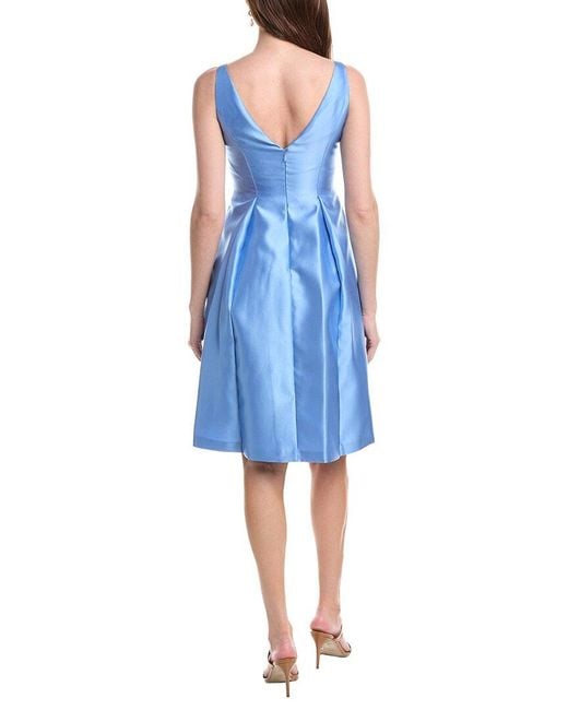 Adrianna Papell Blue Fit And Flare Midi Dress