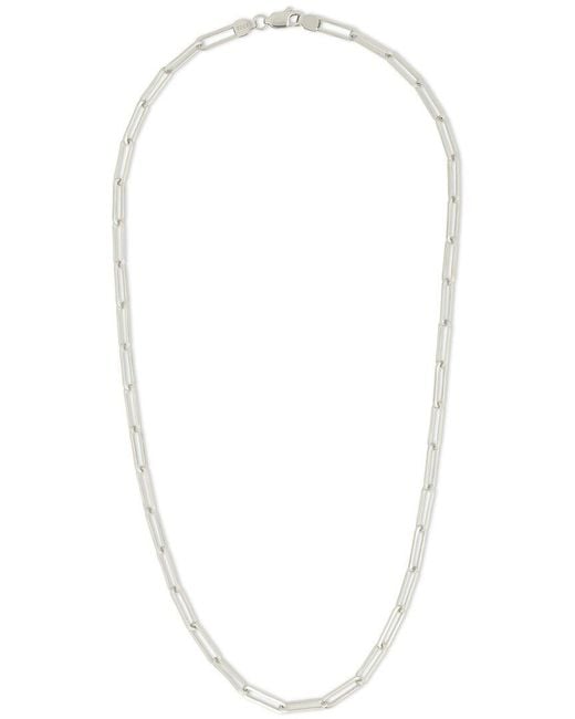 Sterling Forever Metallic Elongated Paperclip Chain Necklace