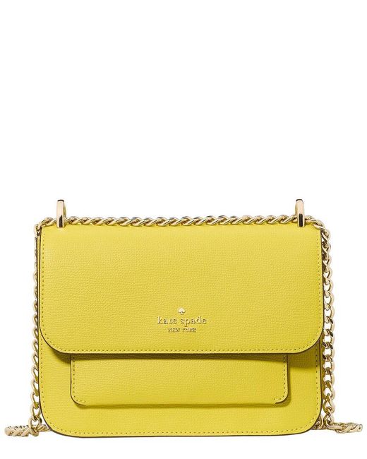 Kate Spade Yellow Remi Refined Grain Leather Flap Chain Crossbody