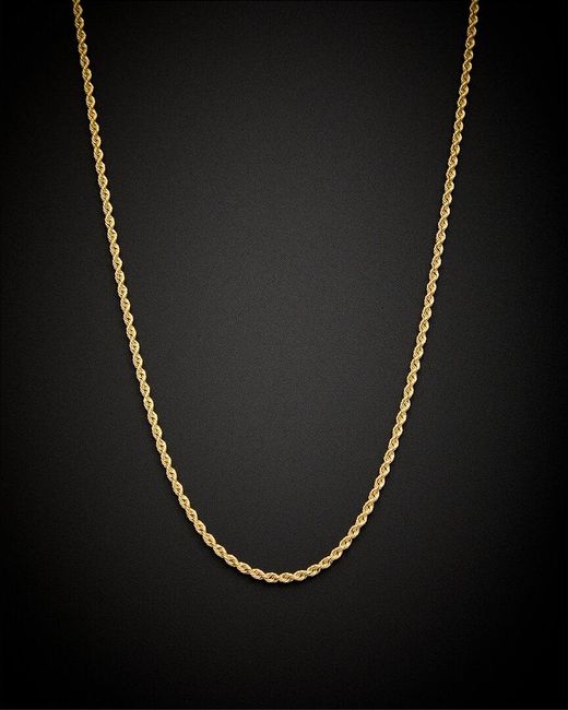 Italian Gold Black 14K Rope Chain Necklace