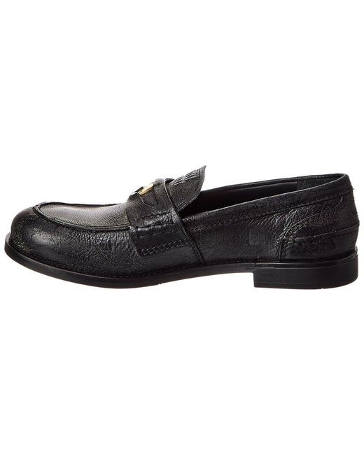 Miu Miu Black Leather Penny Loafer