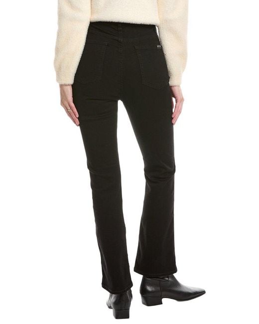 7 For All Mankind Black High-Rise Slim Kick Rinse Ankle Crop Jean