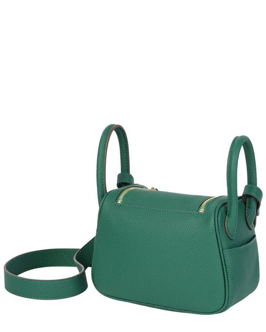 Tiffany & Fred Paris Green Grained Mini Leather Satchel