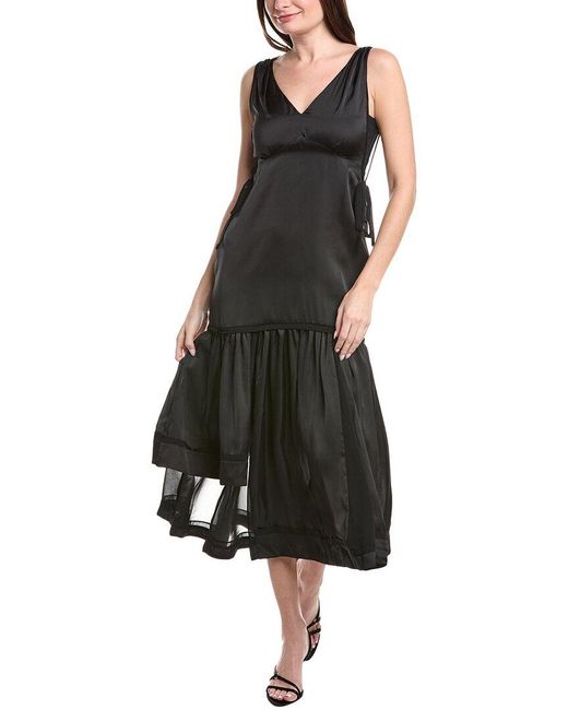 1.STATE Black V-Neck Asymmetric Maxi Dress