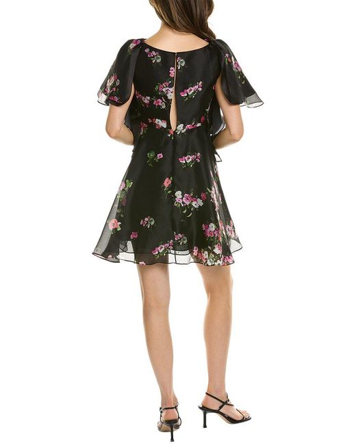 Carolina Herrera Black Cutout Bow Front Silk A-line Dress