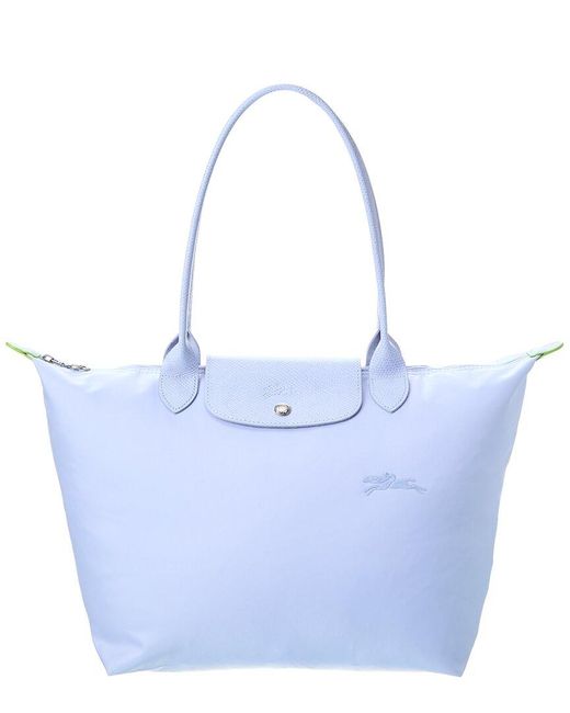 Longchamp Blue Le Pliage Green Canvas Bag