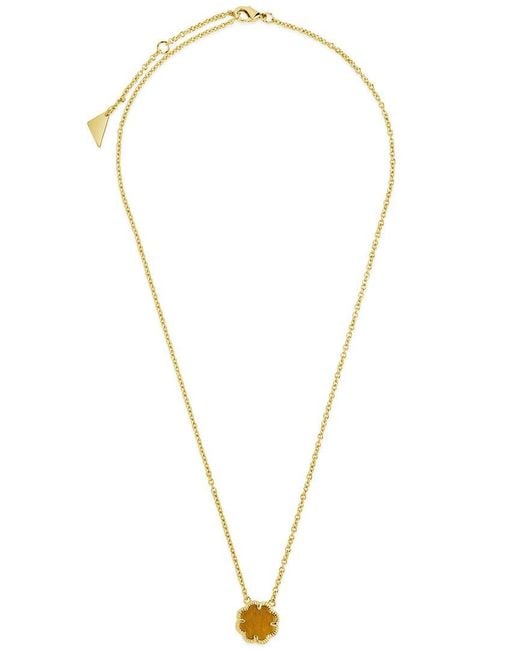 Sterling Forever Metallic 14K Plated Rose Petal Pendant Necklace