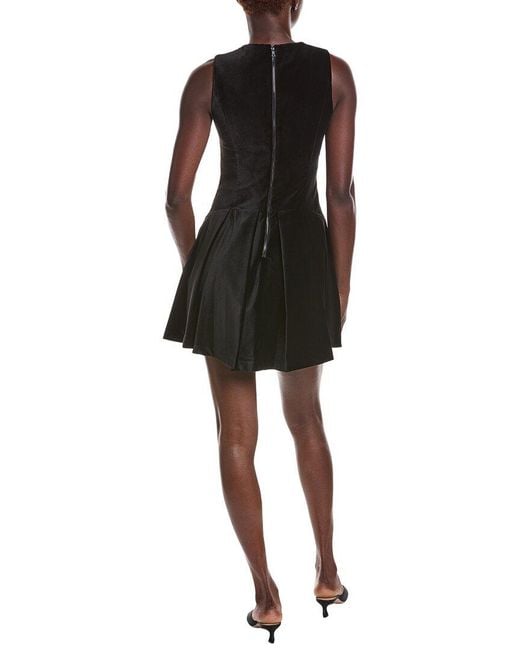 Alice + Olivia Black Adley Velvet Mini Dress