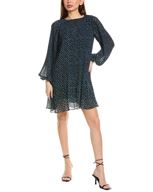 Madewell Blue Effie Accordion Pleated A-Line Dress