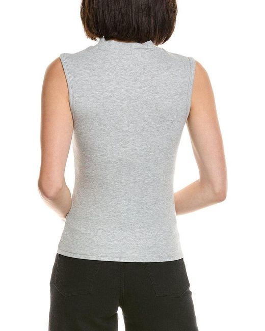 PERFECTWHITETEE Gray Mel Mock Neck Tank