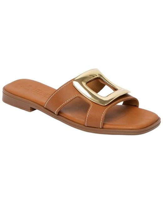 Menina Step Brown Brisa Leather Slide