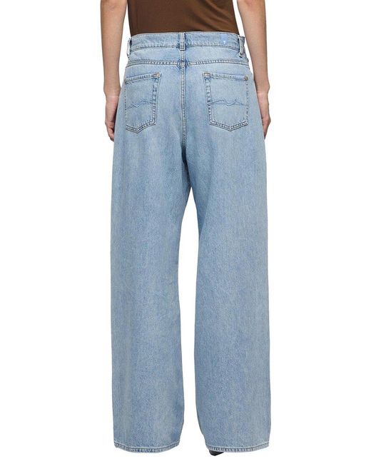 7 For All Mankind Blue Zoey Helen Wide Leg Jean