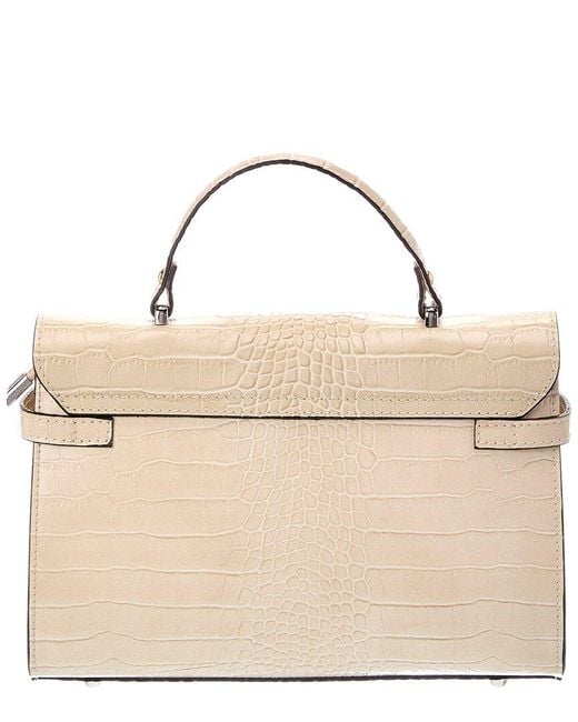 Italian Leather Natural Lea Leather Top Handle Bag
