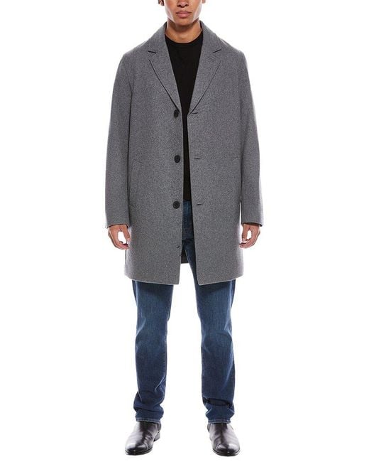 Cole Haan Gray Wool-Blend Overcoat for men