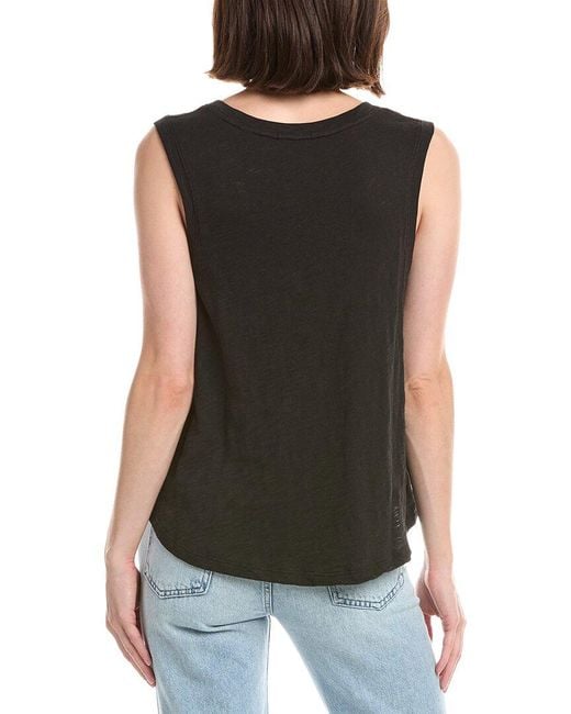 ATM Black Slub Jersey V-Neck Tank Top
