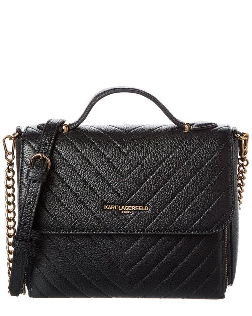 Karl Lagerfeld Black Charlotte Leather Crossbody