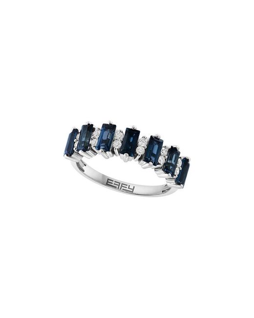 Effy Fine Jewelry Blue 14K 2.16 Ct. Tw. Diamond & London Topaz Ring