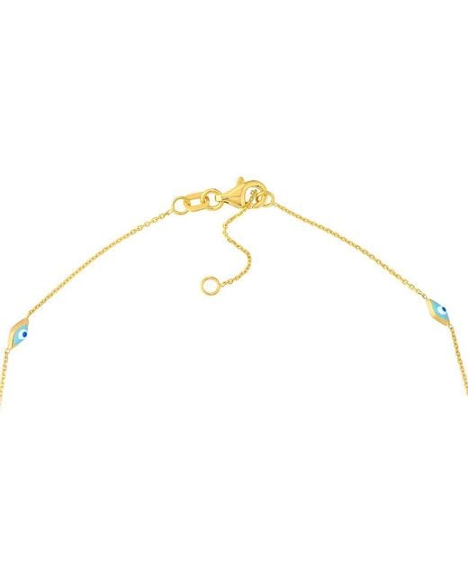 HAWLEY ST Metallic 14K Evil Eye Anklet