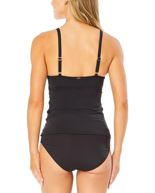 Anne Cole Black Underwire Surplice Tri Tankini