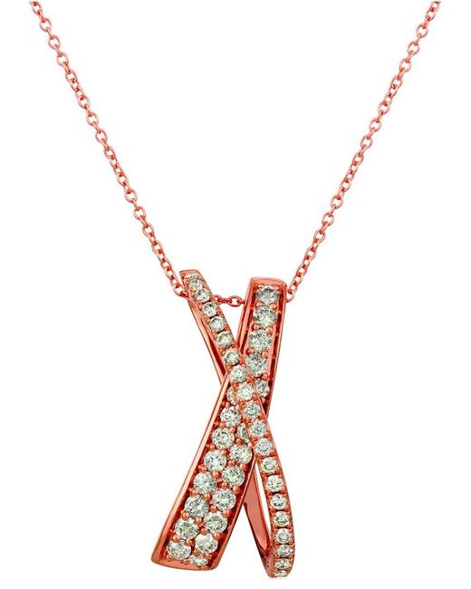 Le Vian Metallic Le Vian 14k Strawberry Gold 0.65 Ct. Tw. Diamond Pendant Necklace