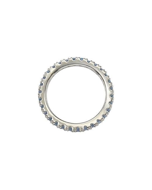 Suzy Levian Metallic Silver Cz Stackable Ring