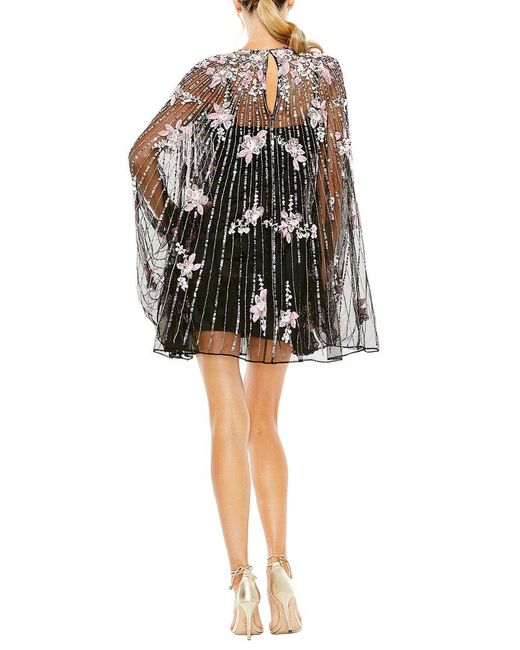 Mac Duggal Black High Neck Embellished Trapeze Dress