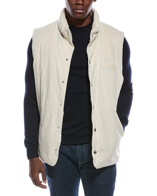 Brunello Cucinelli Blue Down Vest for men