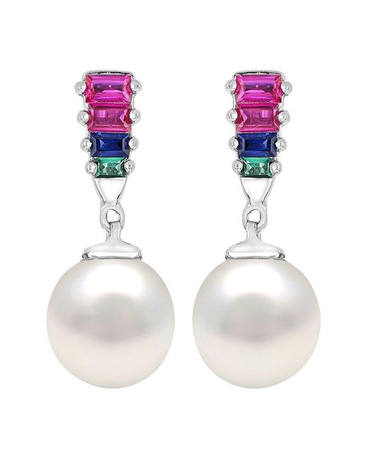 Pearls White Pearl & 7Mm Pearl Drop Earrings