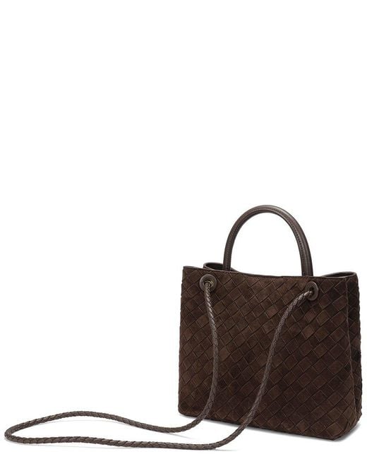 Tiffany & Fred Paris Brown Hand-Woven Suede Bag
